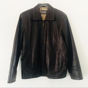 Rossini 100% Italian Leather Charcoal Brown Jacket Sz L